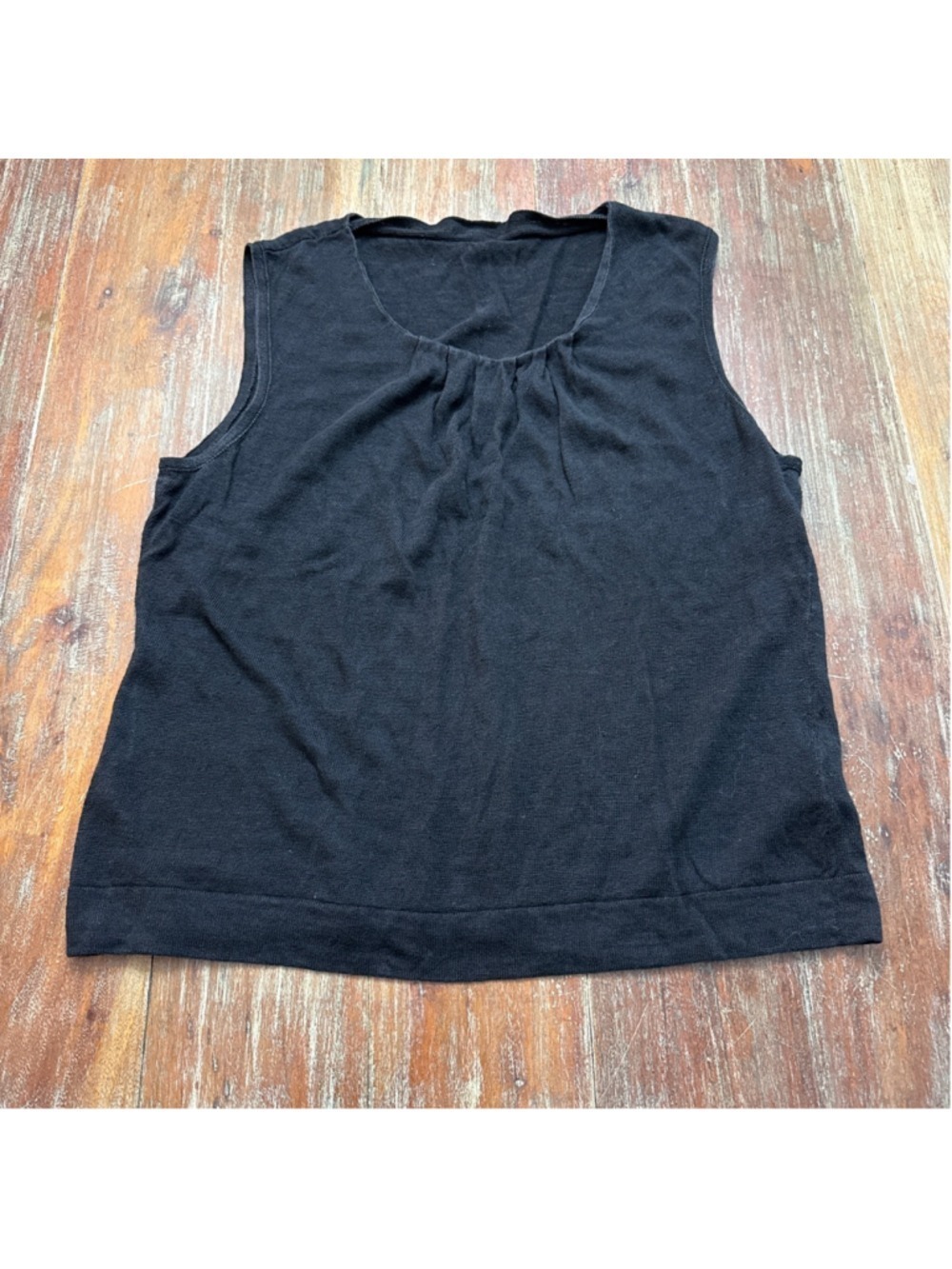 Lafayette 148 New York Black Linen Tank Top XL